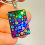 Rectangle Disco Keyring With Colourful Sparkles, thumbnail 2 of 8