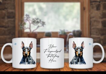 Personalised Doberman Dog Hearts Pet Gift Mug, 2 of 2