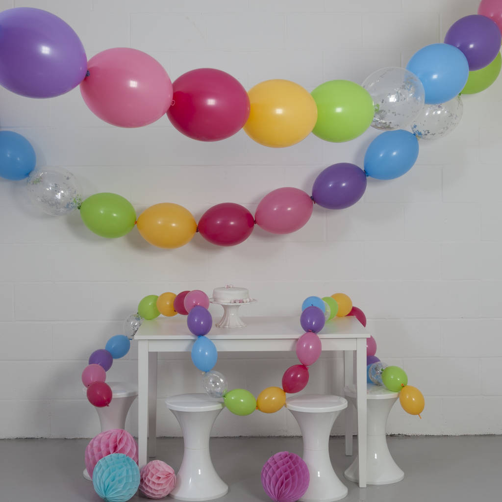 rainbow balloon bunting by bubblegum balloons
