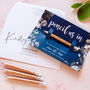 Save The Date Pencil Us In With Navy Floral Card, thumbnail 2 of 5