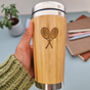Personalised Wooden Tennis Travel Mug, Tennis Gift, thumbnail 1 of 6