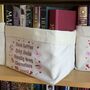 Black Coffee And Morally Grey Characters Book Basket – Large Canvas Storage For Spicy Book Lovers, thumbnail 3 of 3