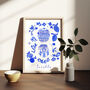 Scenes Of Seville, Spain Blue Tile Inspired Travel Print, thumbnail 7 of 12