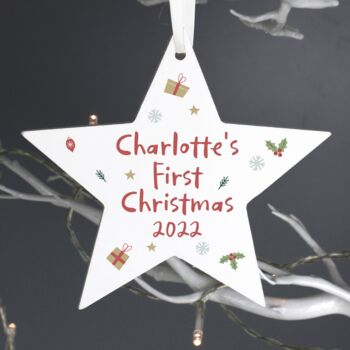 Personalised First Christmas Star Bauble, 3 of 3