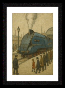 The Mallard Locomotive Train Lowry Style Framed Art, 2 of 2