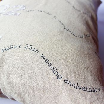 25th Silver Anniversary Gifts Cushion, 5 of 7