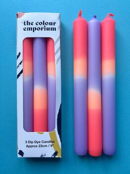 'Tutti Frutti' Dip Dye Dinner Candles Trio, 5 of 5