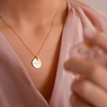 Sterling Silver Esme Gemstone Heart Name Necklace, 4 of 12