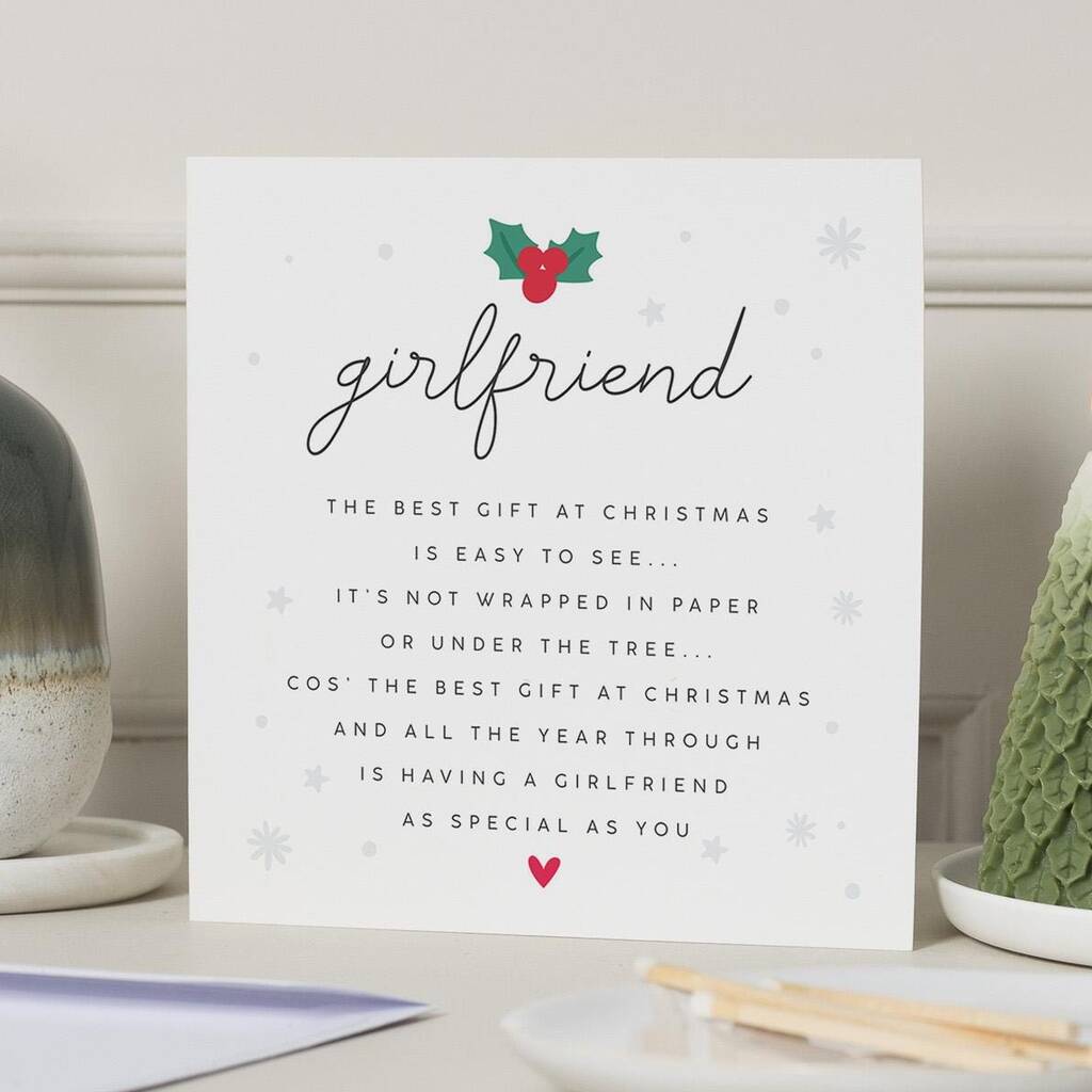 Personalised Christmas Poem Card For Girlfriend, 1 of 7