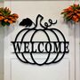 Autumn Metal Pumpkin Welcome Sign, thumbnail 1 of 6