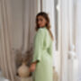 Sage Green Muslin 100% Cotton Robe, thumbnail 5 of 8