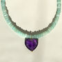 Gemstone Bead Necklace With Amethyst Heart, thumbnail 5 of 6