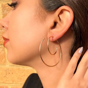 Gold Plated Hooped Two Way Ear Jacket Earrings, 2 of 3