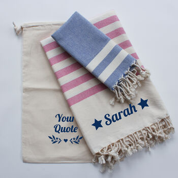 Personalised Cotton Towel Set, Cotton Anniversary Gift, 3 of 12