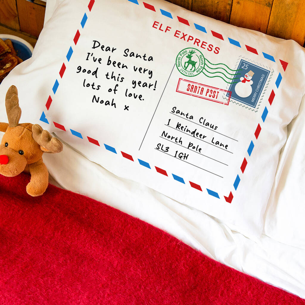Personalised Letter To Santas Christmas Pillow Case, 1 of 5