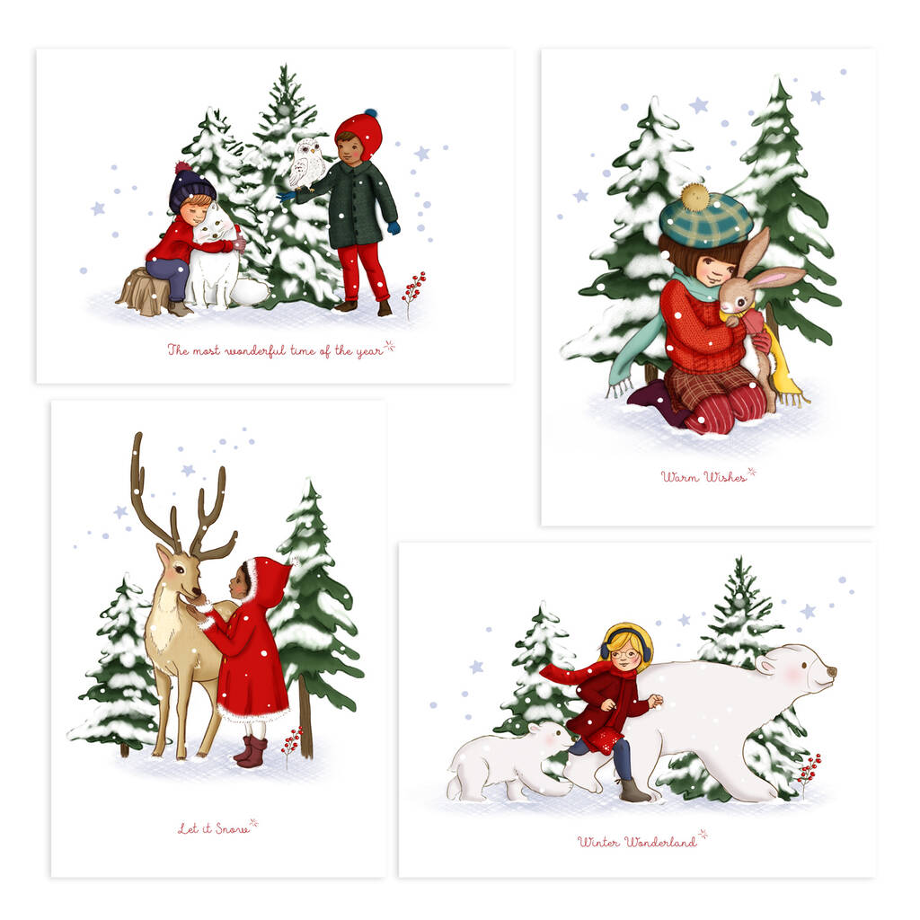 'Snowy Day' Christmas Card Pack Of Eight
