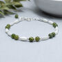 Jade Bracelet With Mother Of Pearl, Sterling Silver Or 14ct Gold Fill, thumbnail 2 of 2