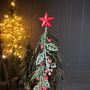 Metal Holly Tree Christmas Decoration, thumbnail 2 of 3