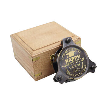 Personalised Three Inch Gunmetal Sundial Compass Graduation Gift, 2 of 12