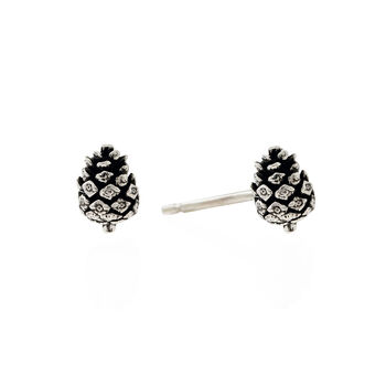 Baby Pine Cone Earrings Gold/Silver, 8 of 11