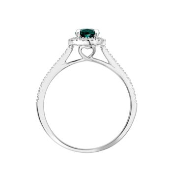 Rosalind Created Emerald And Lab Grown Diamond Ring, 7 of 12