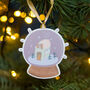 Merry Christmas House Snow Globe Tree Decoration, thumbnail 3 of 3