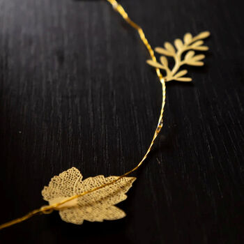 Gold Shimmer Falling Leaves LED Light Chain, 5 of 5