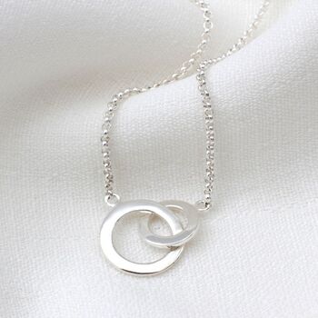Gold Plated Or Sterling Silver Infinity Rings Necklace, 3 of 6