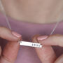 Hugs And Kisses Silver Bar Necklace, thumbnail 7 of 9