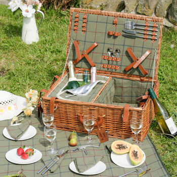 Personalised Four Person Wicker Cooler Picnic Basket, 3 of 6