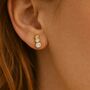 Tripple Diamond Stud Earrings, thumbnail 4 of 4