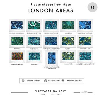 Personalised London Map Art Print Choose Your London Area 30 Locations Available, 6 of 12