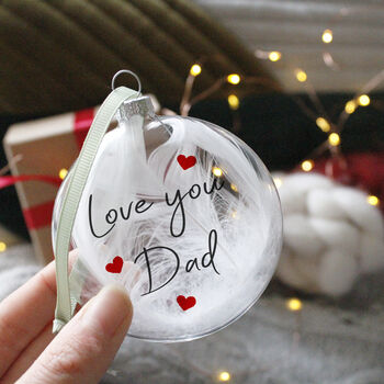 Love You Memory Feather Christmas Bauble, 9 of 9
