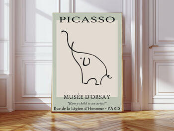Picasso Green Elephant Art Print, 4 of 4