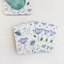 Set Of Four Blue Parsley Coasters, thumbnail 3 of 3