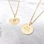 18ct Gold Vermeil Plated Initial Date Disc Necklace, thumbnail 2 of 7