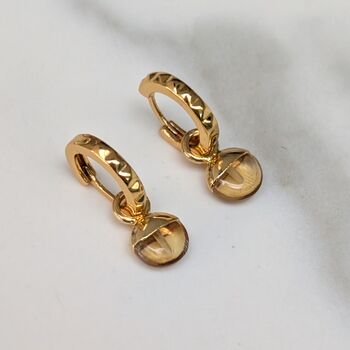 The Orb Citrine November Birthstone Earrings, Gold, 4 of 5