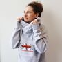 Three Lions Football England Unisex Cowl Neck Hoodie, thumbnail 2 of 6