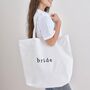 White Embroidered Bride Tote Bag, thumbnail 1 of 5