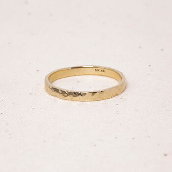 Solid 9ct Gold Hammered Ring, 2 of 6