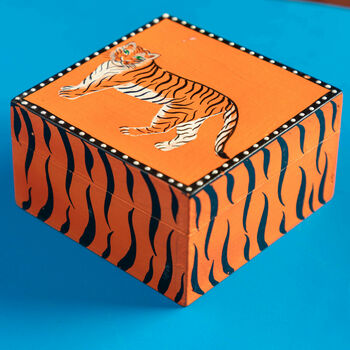 Tiger Hand Painted Box, 3 of 7