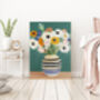 Green Vase Flowers Art Print, thumbnail 2 of 2