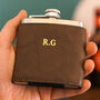 Personalised Foiled Leather Hip Flask Birthday Gift, thumbnail 2 of 5
