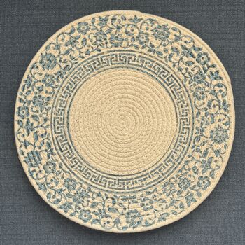 Round Placemats, Boho Print Cotton Coffee Table Mat, 7 of 12