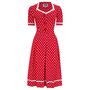 Francoise Dress In Red Polka Vintage 1940s Style, thumbnail 2 of 2