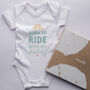 Organic Cotton Born To Ride With My Daddy Baby Grow, thumbnail 1 of 6