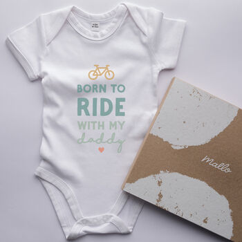 Organic Cotton Born To Ride With My Daddy Baby Grow, 3 of 6