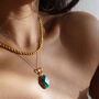 Emerald Green Quartz 18k Vermeil Gold Necklace, thumbnail 1 of 2
