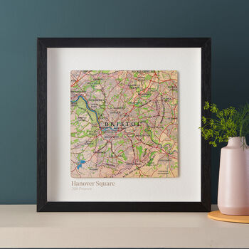 Personalised Square Map Location Retirement Print Gift, 2 of 6