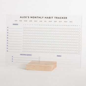 Personalised Monthly Habit Tracker Acrylic Sign, 6 of 9